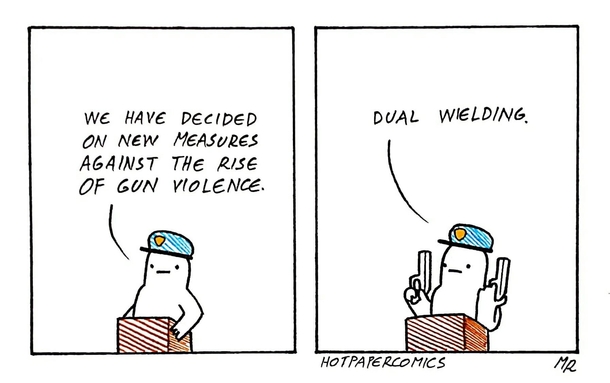 Twice the bullets half the crime