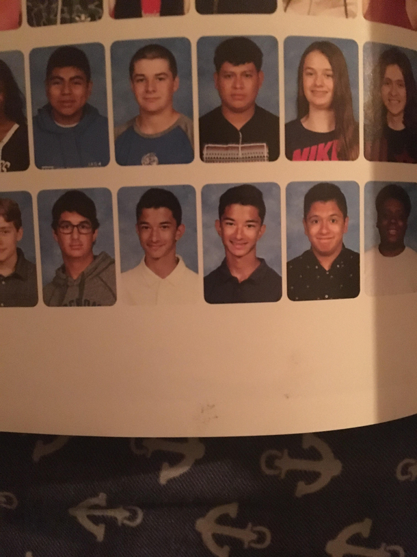 Twin bro was sick so I took his yearbook picture for him