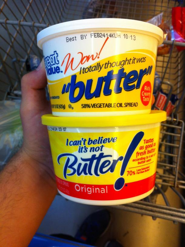 two margarine-ly different brands