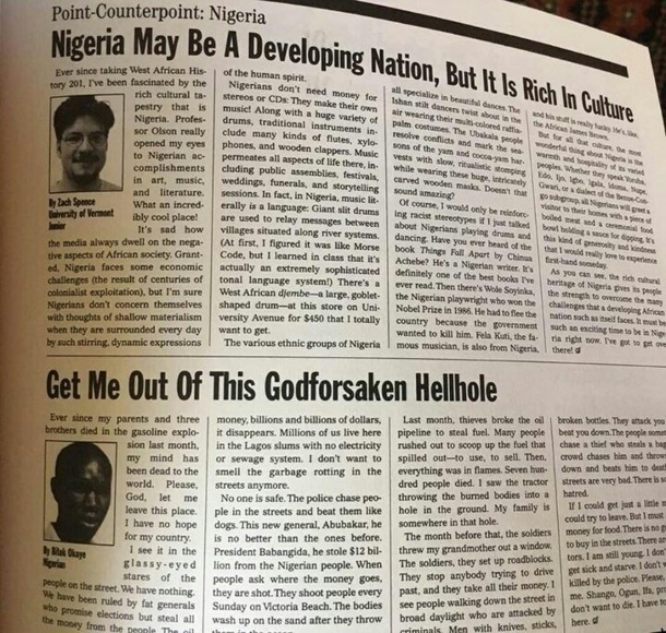 Two perspectives on Nigeria