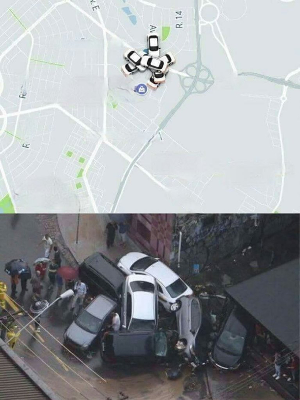 Uber crash accident cars