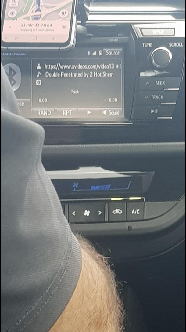 Uber driver forgot to close what he was watching