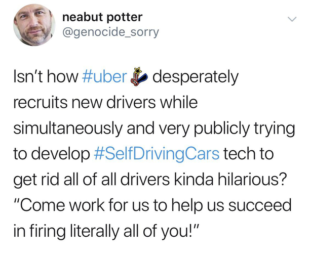 Uber is trying to recruit people to help them fire those people
