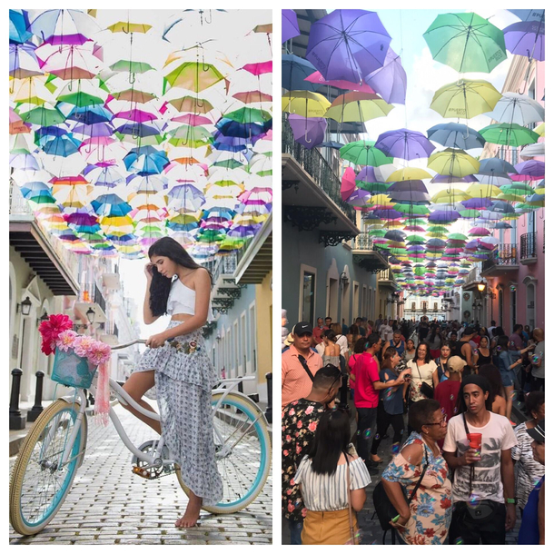 Umbrella street in San Juan Puerto Rico