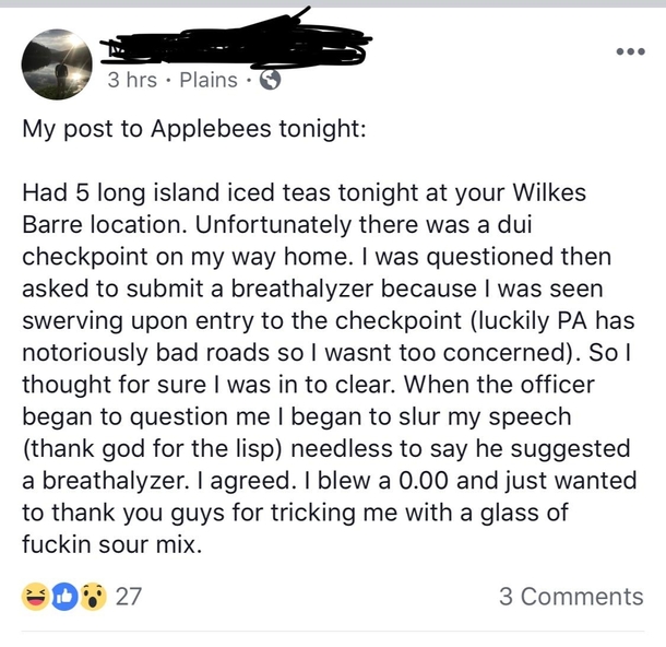 Ummm thanks Applebees