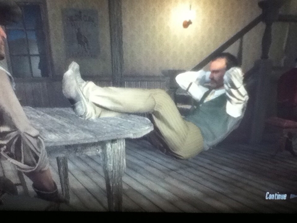 Unbelievable leg strength shown in red dead redemption