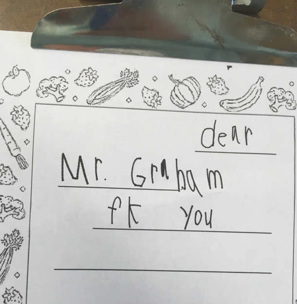 Unexpected note from a kindergartner