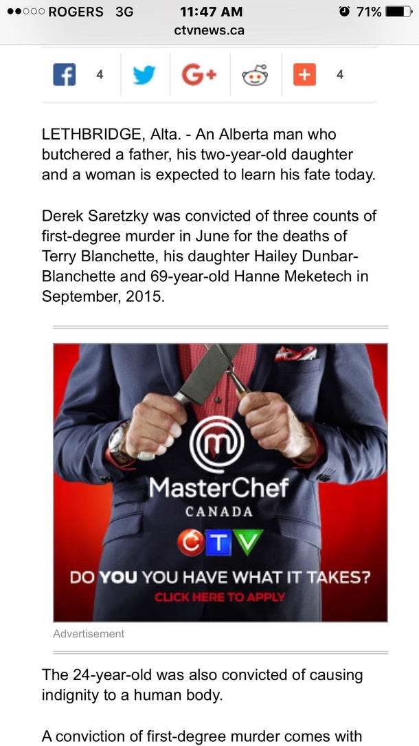 Unfortunate ad placement