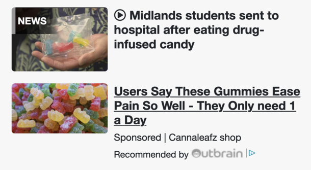 Unfortunate ad placement