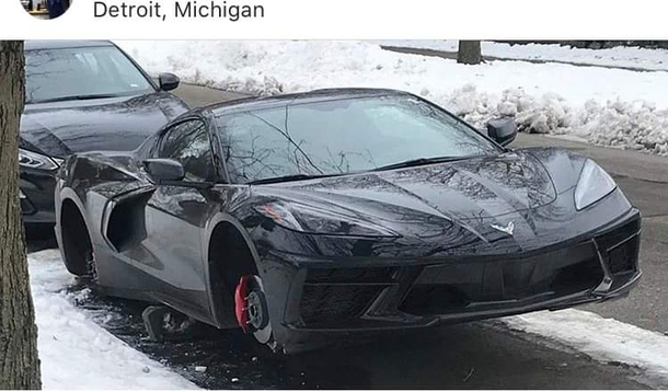 Unreleased C Corvette already had its wheels stolen in Detroit