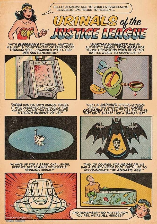 Urinals Of The Justice League