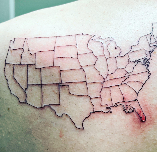 USA tattoo with Florida modification