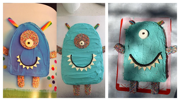 Used a recent adorable post as inspiration for baking my sons first birthday cake Assembled the final pieces at the last minute outdoors so this is the best pic I took
