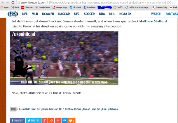 User on rnfl creates a gif then edits it after Fox Sports used a direct link to it on their website