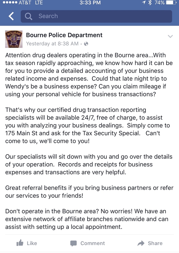Usually my town is pretty uptight Then they posted this