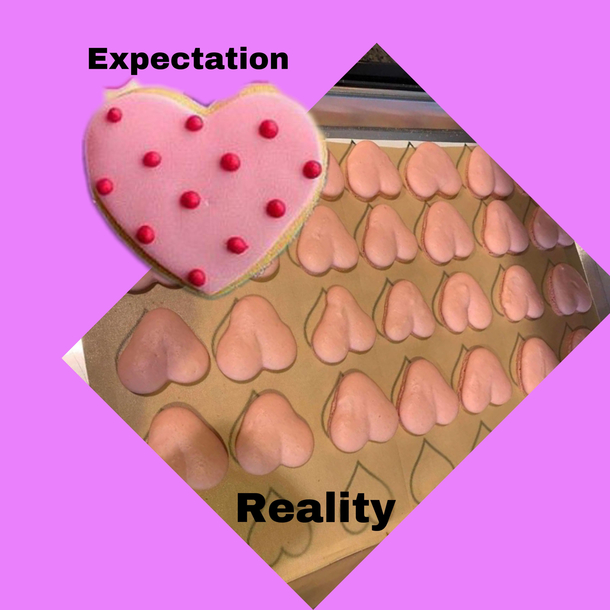 Valentines cookies that look like hearts and then valentines cookies that dont 