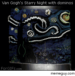 Van Goghs Starry Night with dominos