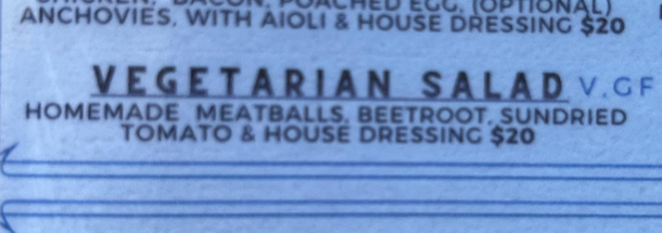 Vegetarian salad With meatballs