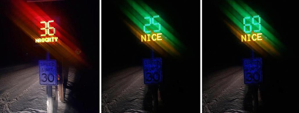 Vermont Speed Radar Tells Drivers If Theyre Naughty or Nice