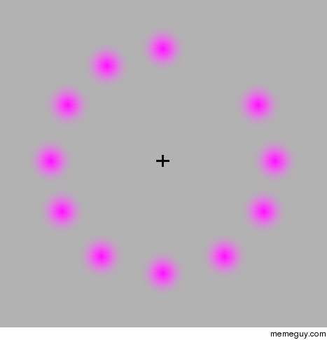 Very cool optical illusion - there is no green in the image until you stare at the center