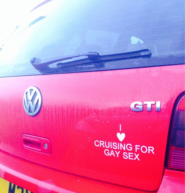 Very funny sticker I discovered on my car this morning Its been there for days it seems