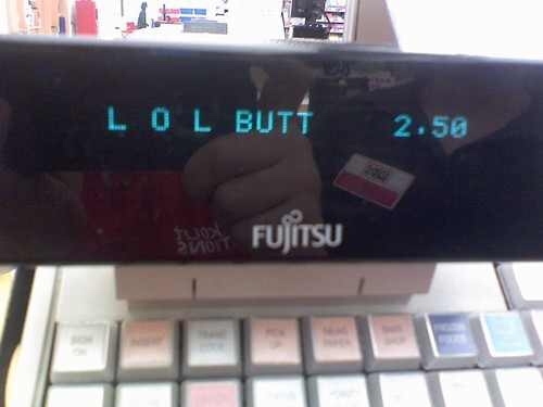 Very mature cash register Its just Land OLakes butter