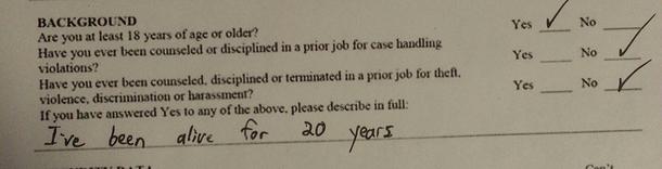 Very sneaky job application thought Id miss it huh