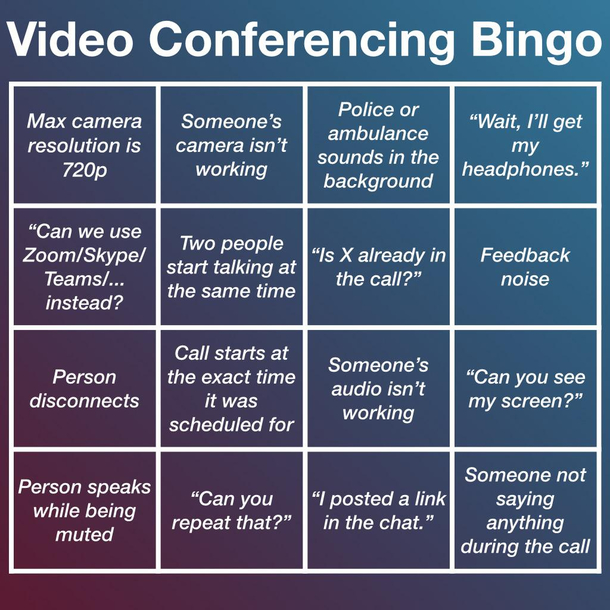 Video Conferencing Bingo