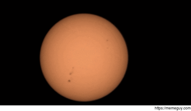 Video of Phobos one of Mars two moons eclipsing the Sun as recorded by NASAs Perseverance Mars rover using its Mastcam-Z camera