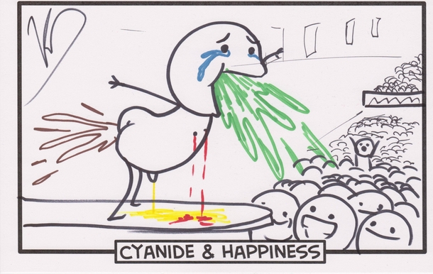 Visited the Cyanide amp Happiness booth at Akon this year Rob asked for a topic Heres his sketch of stomach problems