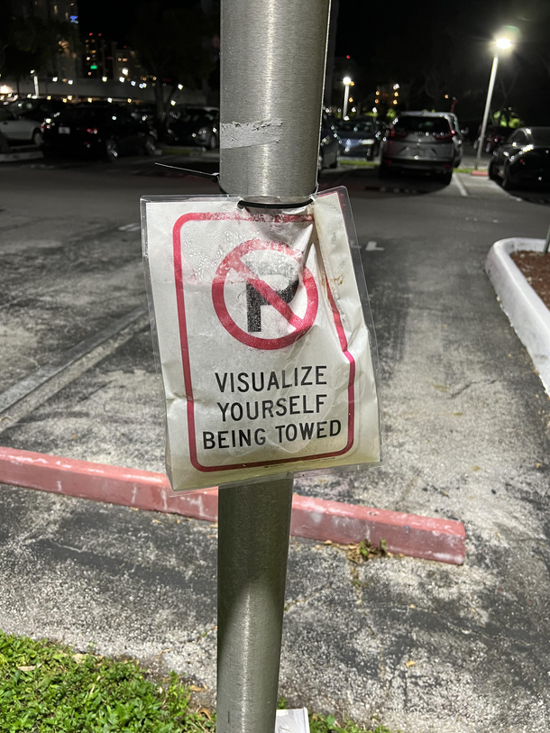 Visualize yourself being towed