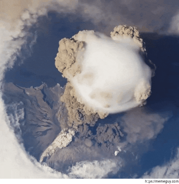 Volcano eruption seen from the ISS