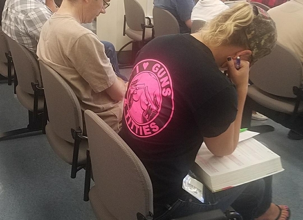 Waiting for potential Jury duty and spot the girl in front wearing the best t-shirt Is this a sure fire way to avoid being selected