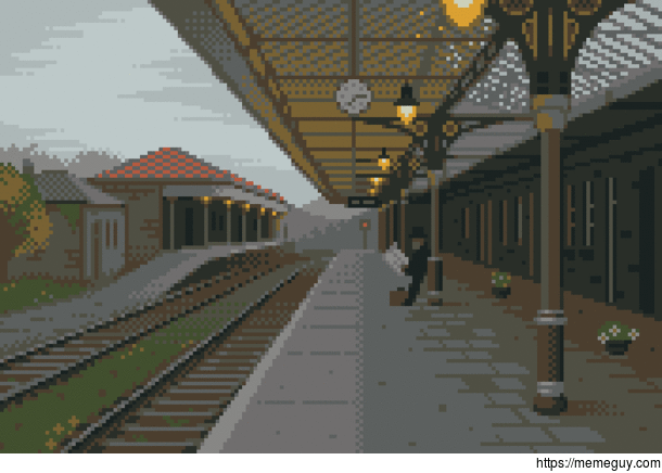 Waiting for the Train  pixel art by me 