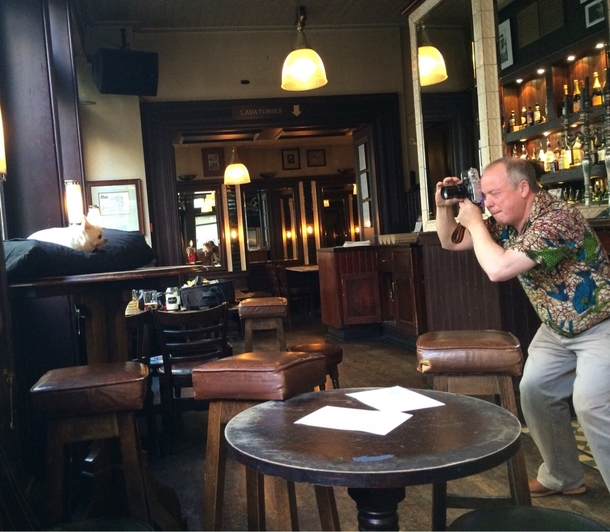Walked in my local pub to find this little guy having a photoshoot 