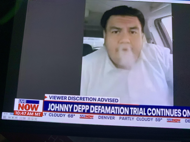 Walked over to see what had my wife laughing so much during the Johnny Depp Amber Heard trial turns out one of the key witnesses is via zoomcall and vaping while driving