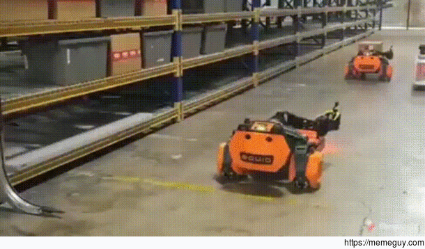 Warehouse robot that can climb shelves
