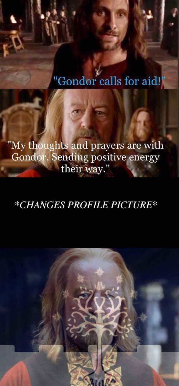 Warning hashtags of Gondor are lit