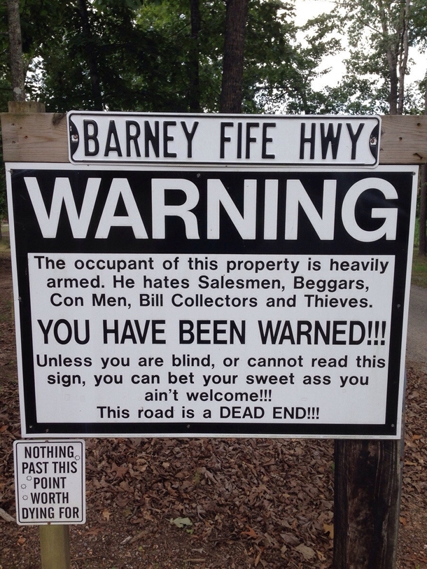 Warning Sign in the South