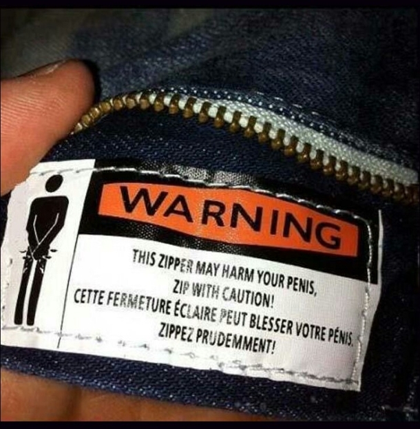 Warning This zipper may harm your penis