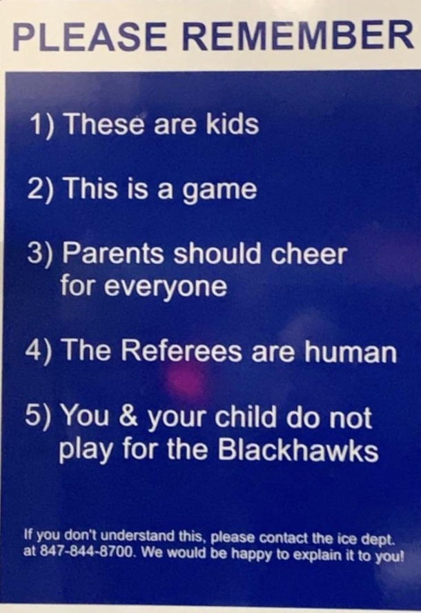Was At my  year olds ice hockey game today and saw this sign