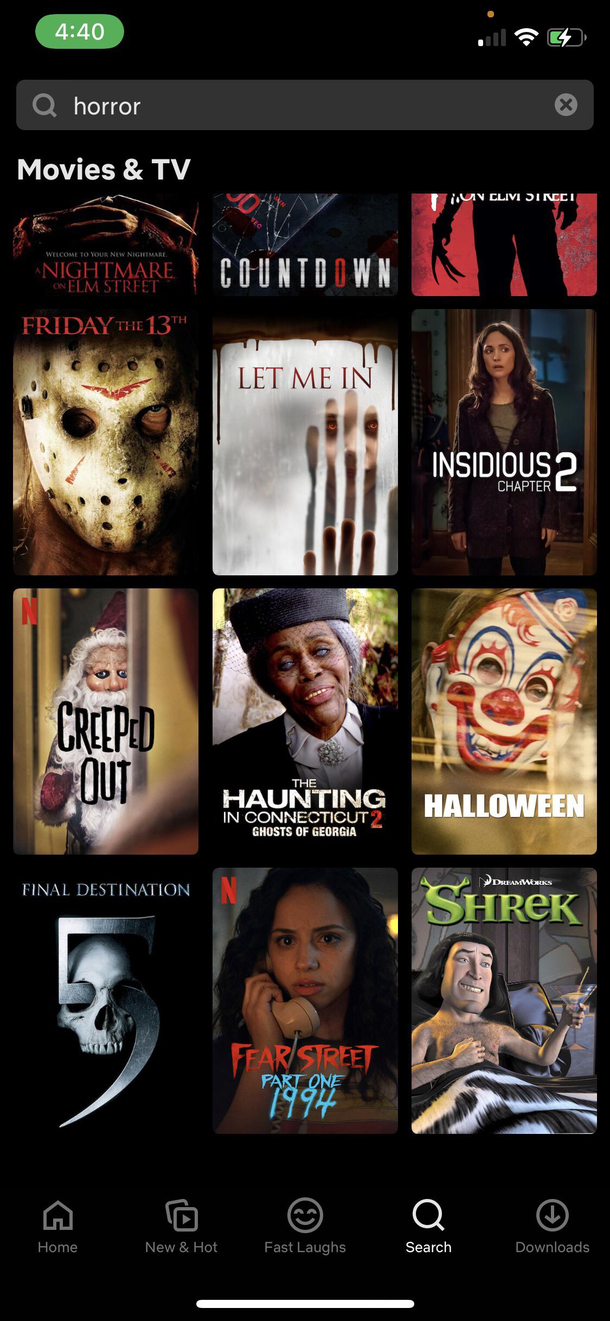 Was looking for some horror movies on Netflix