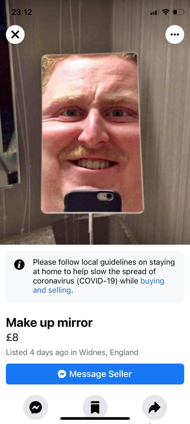 Was on Facebook Marketplace looking to buy a mirror locally and seen this Ad up locally