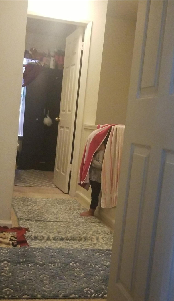 Was playing hide and seek with my sister  I think I lost her