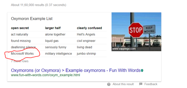 Was searching for Oxymoron examples when