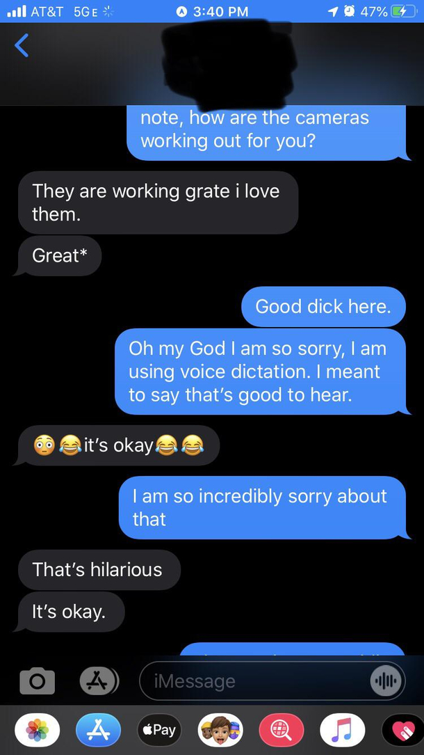 Was texting a client using voice dictation didnt check before I hit send