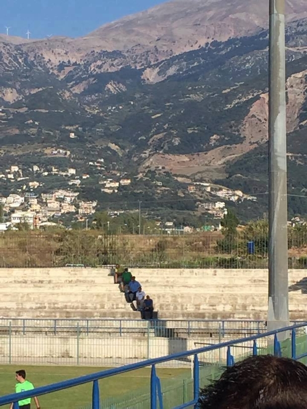 Watching football on a sunny day