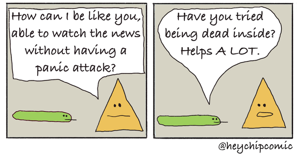Watching the news in 