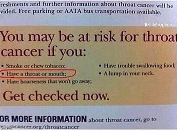 We all have throats cancer