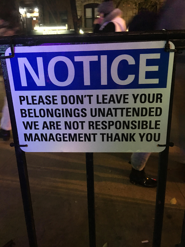 We are not responsible management